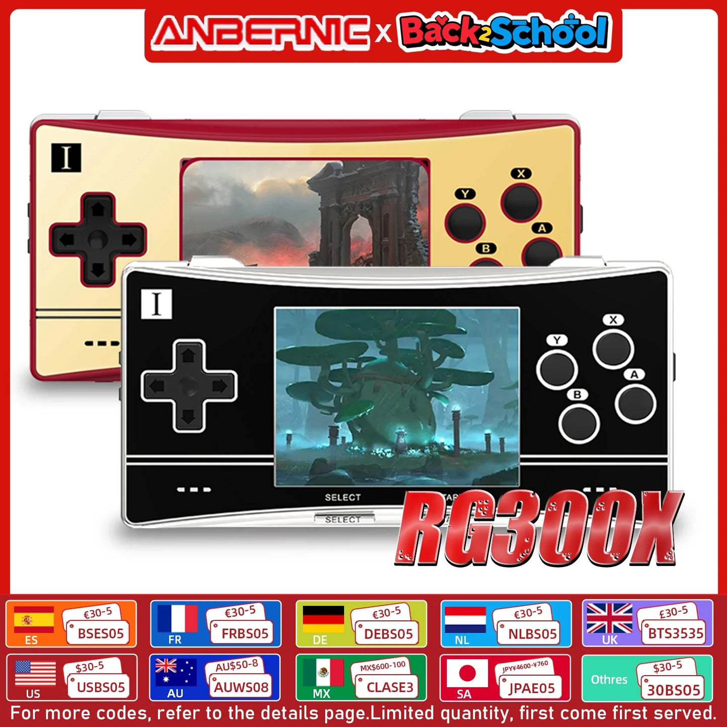 New Anbernic RG300X Retro Portable Game Console Min Video Game Player For  Games Support HD Out Built In 5000 Games Kids Gift