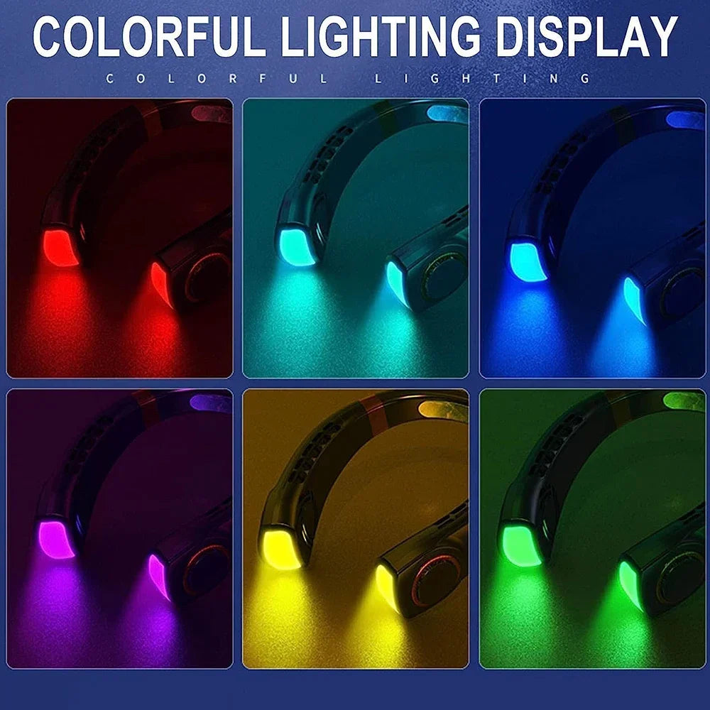 Neck Fan USB Handheld Mute LED Digital Display