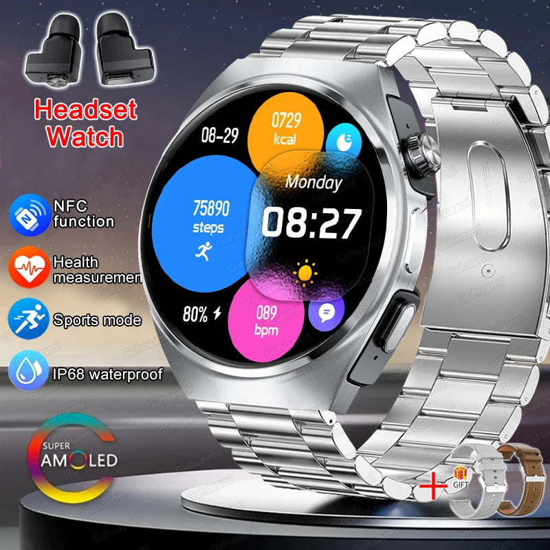 Man Smartwatch TWS Headset NFC Smartwatch