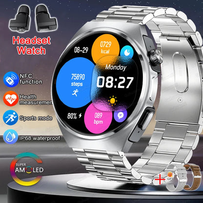 Man Smartwatch TWS Headset NFC Smartwatch