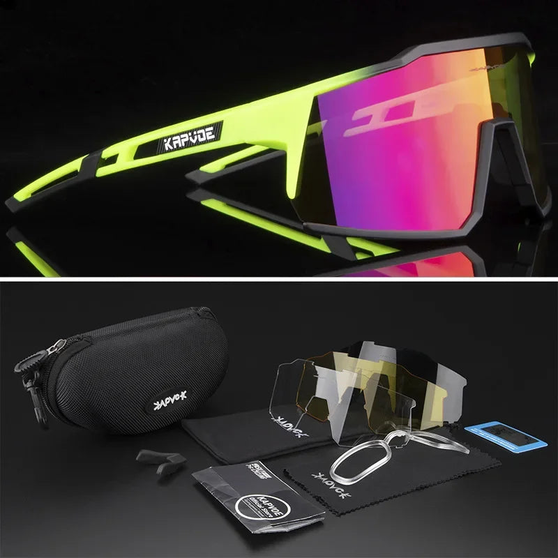 4 Lens Men Women Cycling Glasses Polarized Sport MTB Road Bike Goggles UV400 Bicycle Eyewear Fishing Running Driving Sunglasses