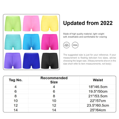 Kids Girls Shorts Summer Stretchy Swimming Shorts for Yoga Sports Gymnastic Swimming Bathing Beachwear Children Shorts Pants