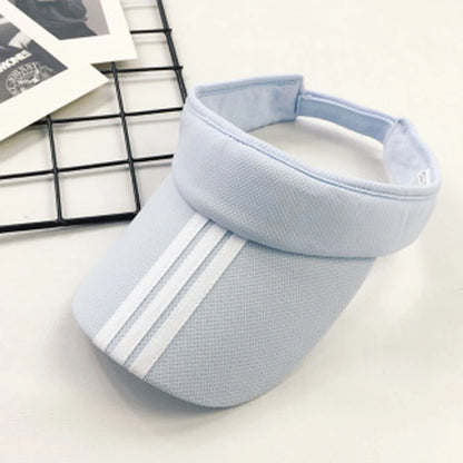 Summer Tennis Caps Sun Sports Visor Hat For Men Women Running Beach Baseball Caps Solid Color and striped golf hats Adjustable