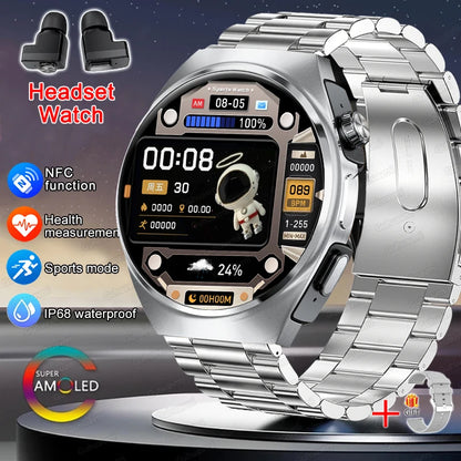 Man Smartwatch TWS Headset NFC Smartwatch