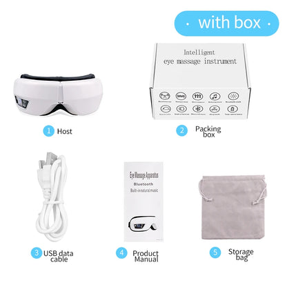 6D Smart Eye Massager Vibration Airbag Compress Eye Care Instrument Bluetooth Music Eye Massage Glasses Eye Relax Fatigue