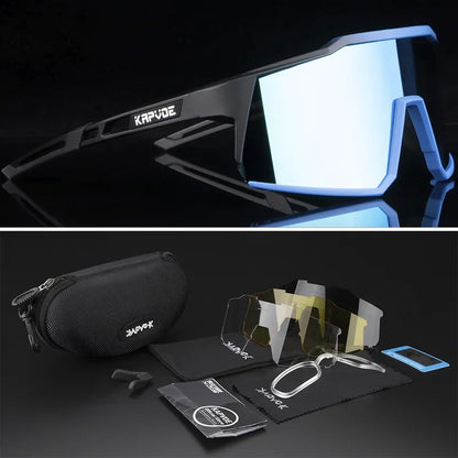 4 Lens Men Women Cycling Glasses Polarized Sport MTB Road Bike Goggles UV400 Bicycle Eyewear Fishing Running Driving Sunglasses