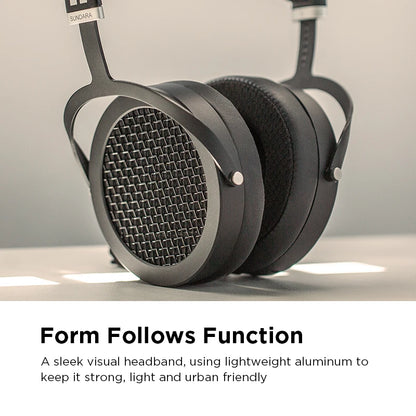 HIFIMAN SUNDARA Over-Ear Full-Size Planar Magnetic Headphones (Black) with High Fidelity Design Metal Casing
