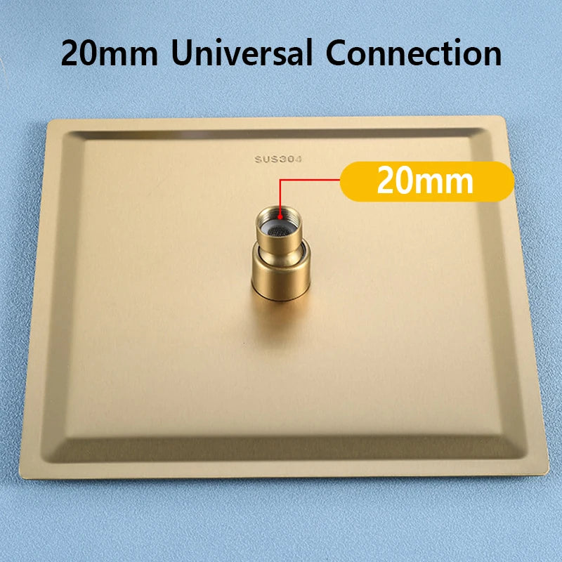 Top 1 Luxury Rushed Gold Shower Head Sus 304 Stainless Steel Bathroom Pressurized Rainfall Top Faucets Showers Heads Accessories