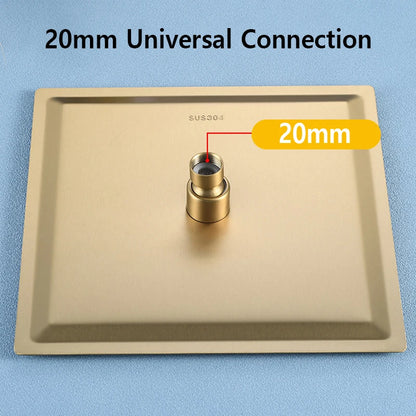 Top 1 Luxury Rushed Gold Shower Head Sus 304 Stainless Steel Bathroom Pressurized Rainfall Top Faucets Showers Heads Accessories