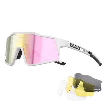 4 Lens Men Women Cycling Glasses Polarized Sport MTB Road Bike Goggles UV400 Bicycle Eyewear Fishing Running Driving Sunglasses