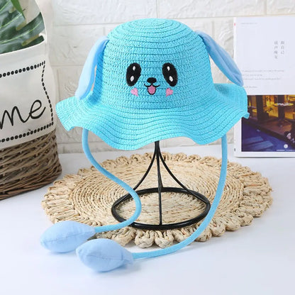 Summer Moving Ears Wide Brim Beach Hat Straw Hats Sun Hat Fisherman's Hat