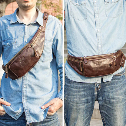 Leather Waist Bag Men