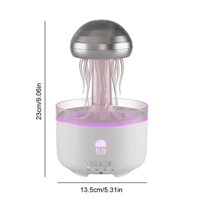 Jellyfish Humidifier Raindrop Aroma Essential Oil Diffuser with 7 Color Lights Remote Control Home Aroma Diffuser Night Light