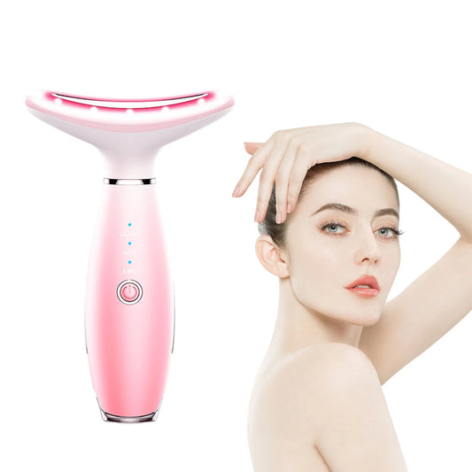 Revitalizing Skin Rejuvenation Device - Triple Action LED, Thermal & Vibration Technology for Youthful Lifting & Tightening (Pink)