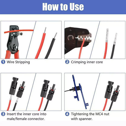 10/20/50/100/200 Pairs Male Female Solar Cable Connectors for DIY Solar Panel US
