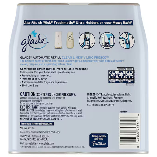 6.2 -Oz Clean Linen Refill Air Freshener 2 -Pack