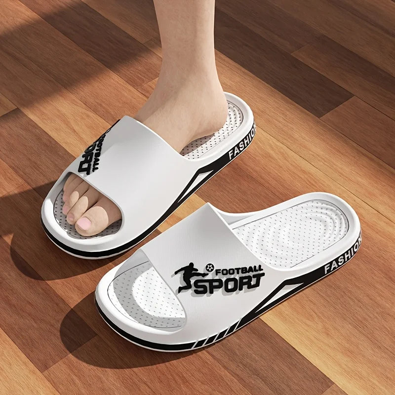 2025 New Men'S Slippers Summer PVC Men'S Soft Slippers Outdoor Sports Thick anti Slip Cool Slippers Beach Bathroom Home Sandals