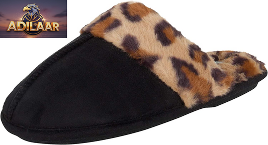 Jessica Simpson Women's Faux Fur Memory Foam Slippers with Anti-Skid Sole