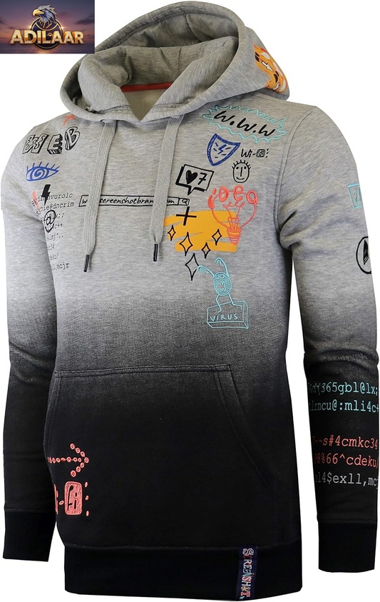 SCREENSHOT Men's Urban Hip Hop Premium Fleece Hoodie - Contemporary Pullover NYC Street Fashion Hooded Sweatshirt