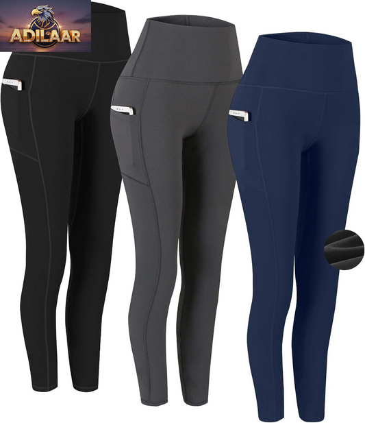 Fengbay Women's High Waist Yoga Pants with Pockets - Tummy Control Workout Leggings for Running and Yoga (2 Pack)