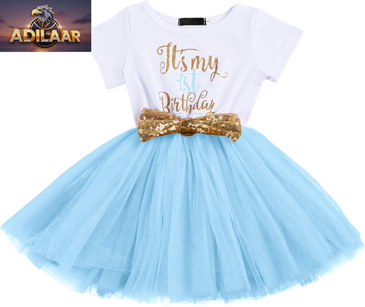 Baby Girls' Newborn Birthday Cake Smash Sequin Bow Tutu Dress for First and Second Birthdays