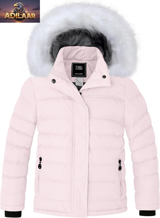 ZSHOW Girls' Hooded Winter Puffer Jacket with Soft Fleece Lining