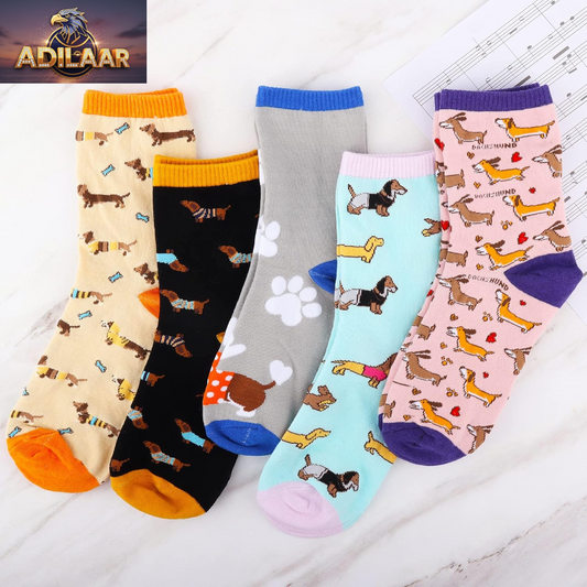 Jeasona Women's Adorable Animal Socks - Dachshund, Chicken, Bee, Hedgehog, and Panda Designs - Ideal Gifts for Women