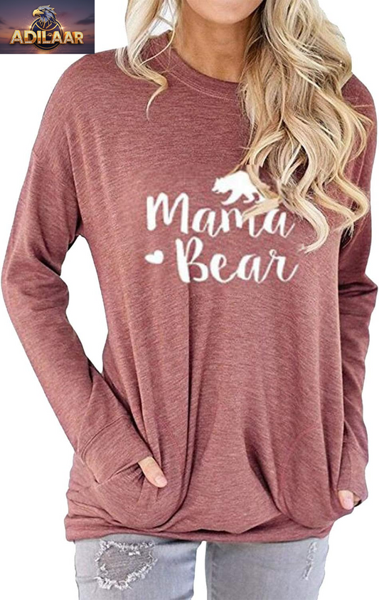 Nlife Mama Bear Mother's Day Graphic Tee for Moms - Gift T-shirt with Meaningful Sayings