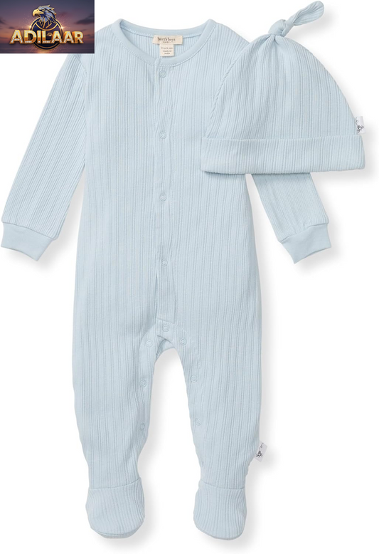 Burt's Bees Baby Organic Cotton Jumpsuit and Hat Set