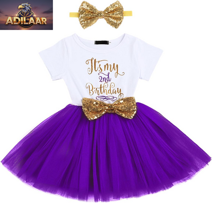 Baby Girls' Newborn Birthday Cake Smash Sequin Bow Tutu Dress for 1st/2nd Celebration