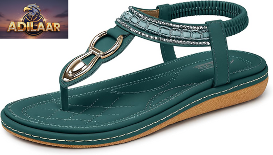 SHIBEVER Women's Dressy Summer Sandals: Comfortable Bohemian T-Strap Flat Casual Footwear for Ladies