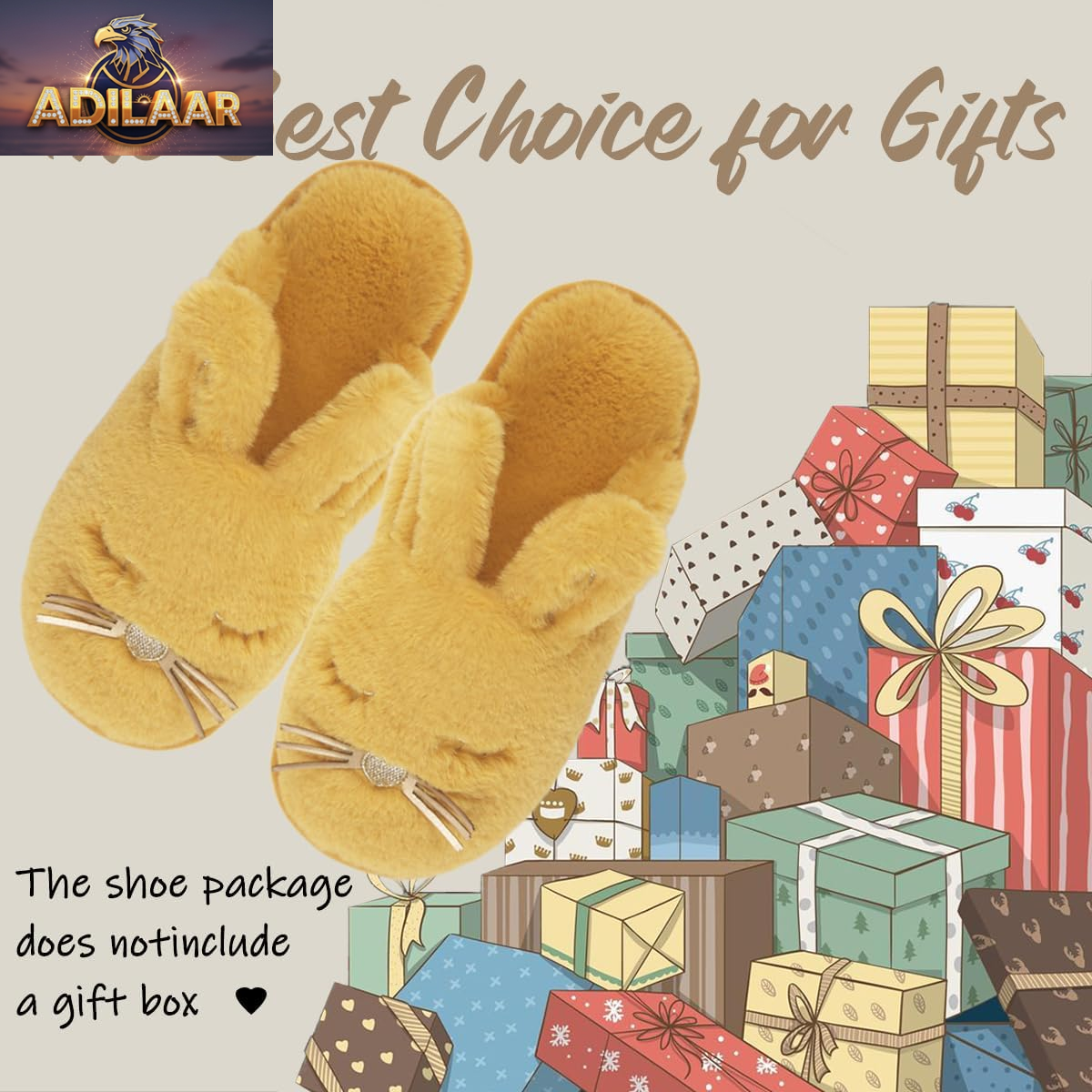 Caramella Women's Fuzzy Bunny Slippers with Memory Foam – Cute Animal Design for Indoor and Outdoor Use