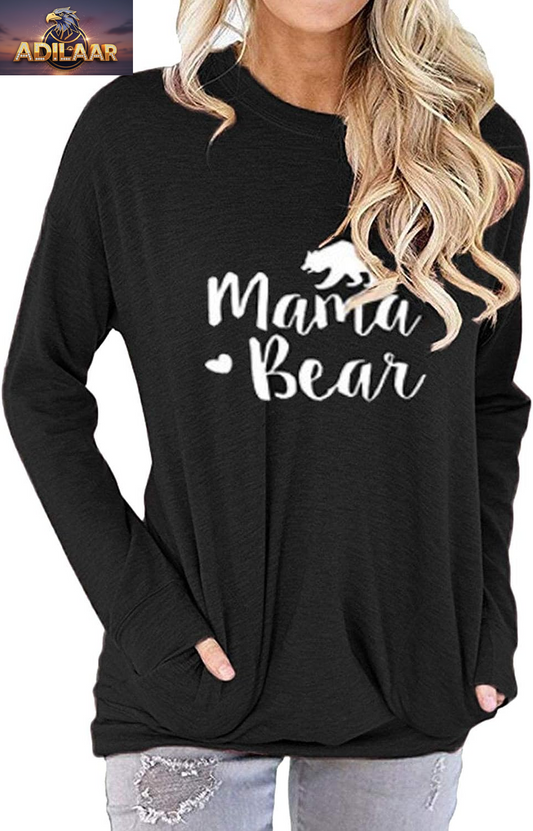 Nlife Mama Bear Mother's Day Graphic Tee for Moms - Women's Top with Meaningful Sayings