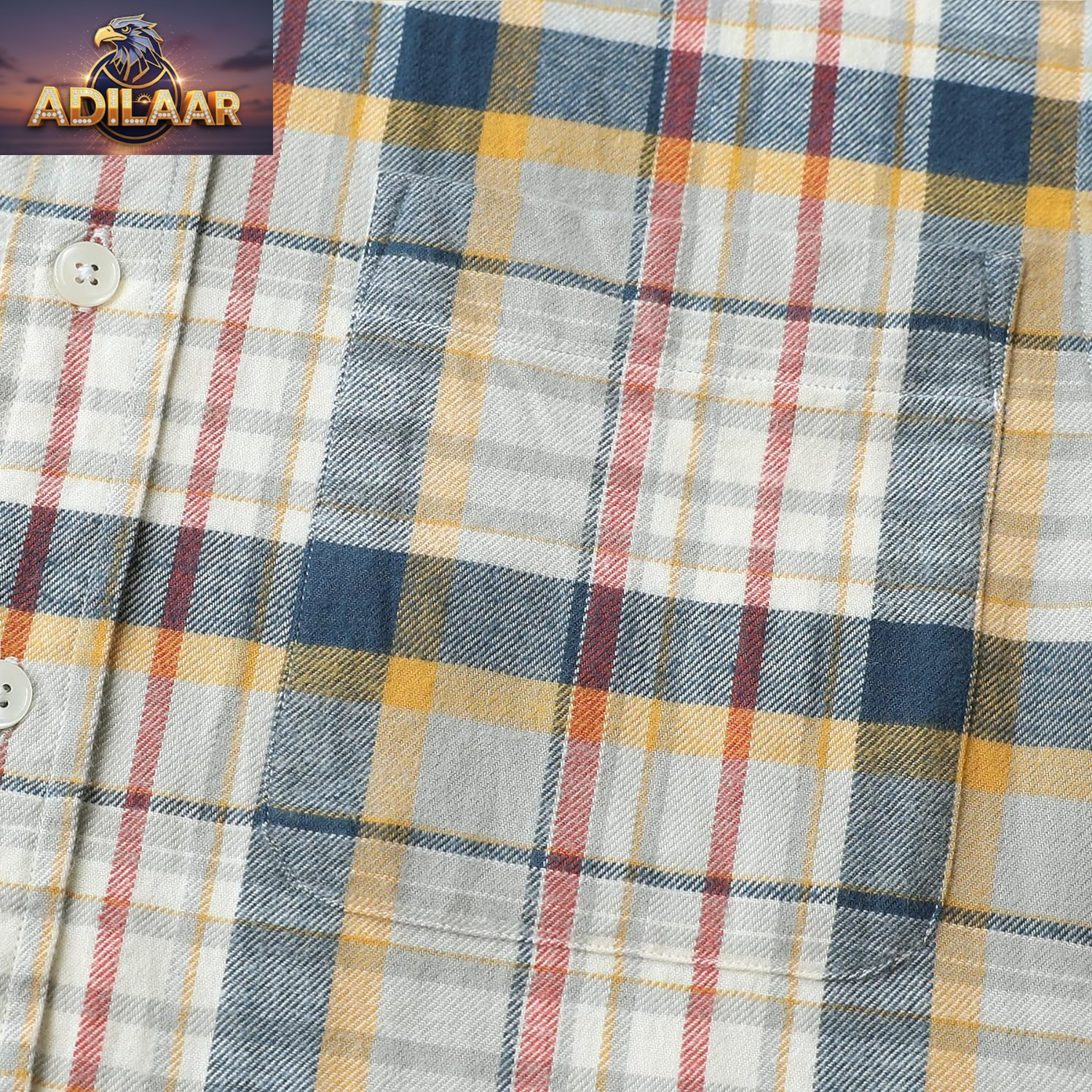 Dubinik® Men's Flannel Shirt - Casual Long Sleeve Plaid Button-Down, Lightweight All-Cotton Workwear