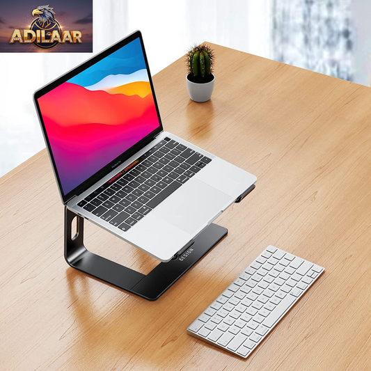 BESIGN LS03 Aluminum Laptop Stand, Ergonomic Detachable Computer Stand, Riser Holder Notebook Stand Compatible with Air, Pro, Dell, HP, Lenovo More 10-15.6" Laptops, Black