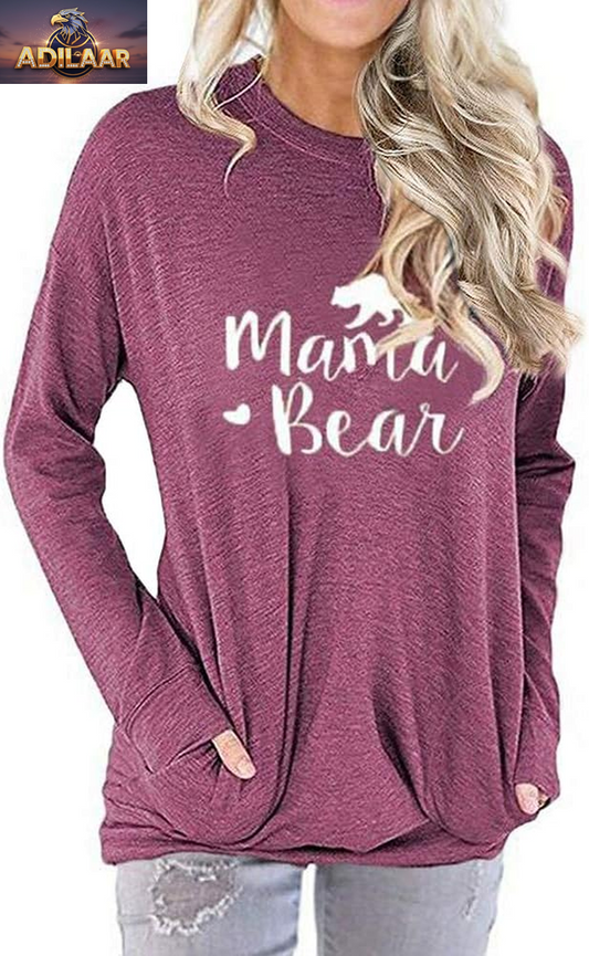 Nlife Mama Bear Mother's Day Graphic Tee for Moms - Women's T-Shirt with Meaningful Sayings