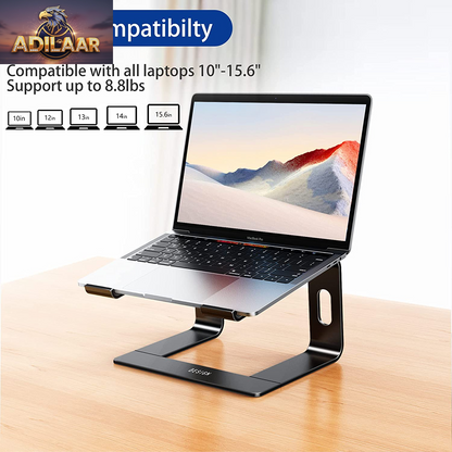 BESIGN LS03 Aluminum Laptop Stand, Ergonomic Detachable Computer Stand, Riser Holder Notebook Stand Compatible with Air, Pro, Dell, HP, Lenovo More 10-15.6" Laptops, Black