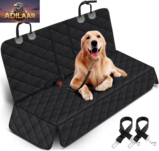 Dog Car Seat Cover, Back Seat Cover for Dogs Pet Car Seat Protector Waterproof Bench Car Seat Cover, Non-Slip Reat Seat Cover Fits Middle Armrest for Most Cars Trucks Suvs - Black