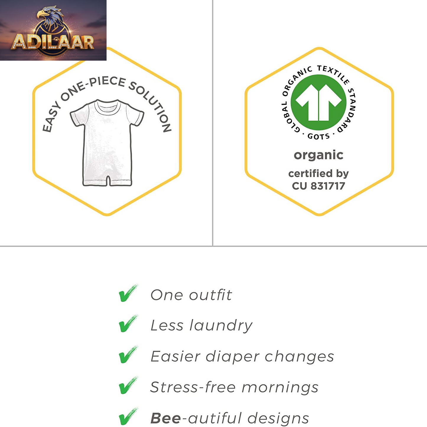 Burt's Bees Baby Organic Cotton Jumpsuit and Hat Set