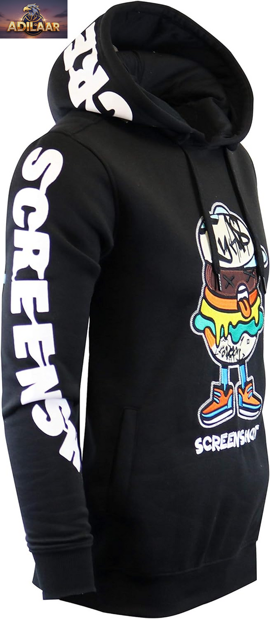 SCREENSHOT Men's Urban Hip Hop Premium Fleece Hoodie - Modern Pullover Sweatshirt Inspired by NYC Street Fashion