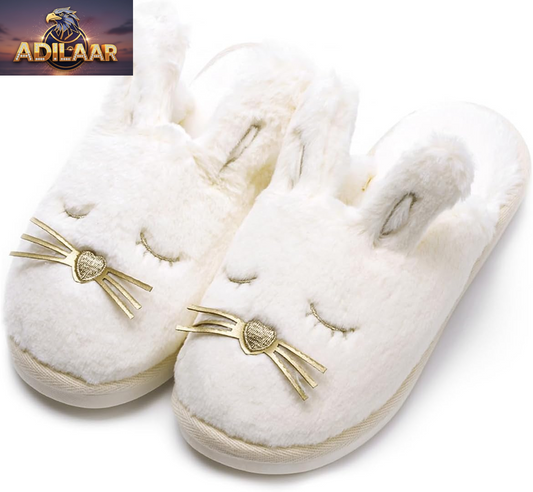 Women's Caramella Bubble Bunny Slippers - Fuzzy Cute Animal Design with Memory Foam for Indoor and Outdoor Use