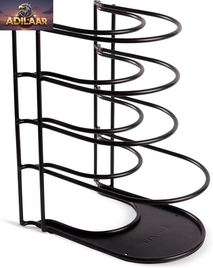 Cuisinel Heavy Duty Pots and Pans Organizer - Extra Large 5-Tier Rack - Holds Cast Iron Skillets, Dutch Oven - Durable Construction - Space Saving Kitchen Storage - No Assembly Required - Black 15.4"