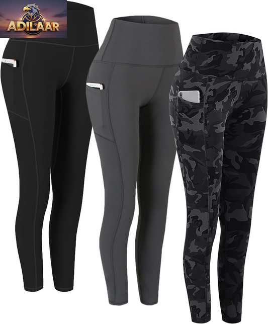Fengbay Women's High Waist Yoga Pants with Pockets - Tummy Control Workout and Running Leggings (2 Pack)