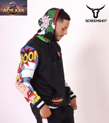SCREENSHOT Men's Urban Hip Hop Premium Fleece Hoodie - Contemporary Pullover NYC Street Fashion Hooded Sweatshirt