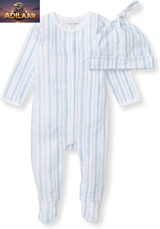 Burt's Bees Baby Organic Cotton Jumpsuit and Hat Set
