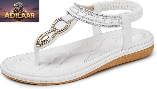 SHIBEVER Women's Dressy Summer Sandals: Comfortable Bohemian T-Strap Flats for Casual Walking