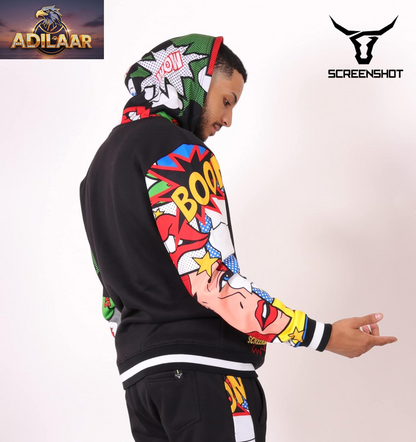 SCREENSHOT Men's Urban Hip Hop Premium Fleece Hoodie - Contemporary Pullover NYC Street Fashion Hooded Sweatshirt