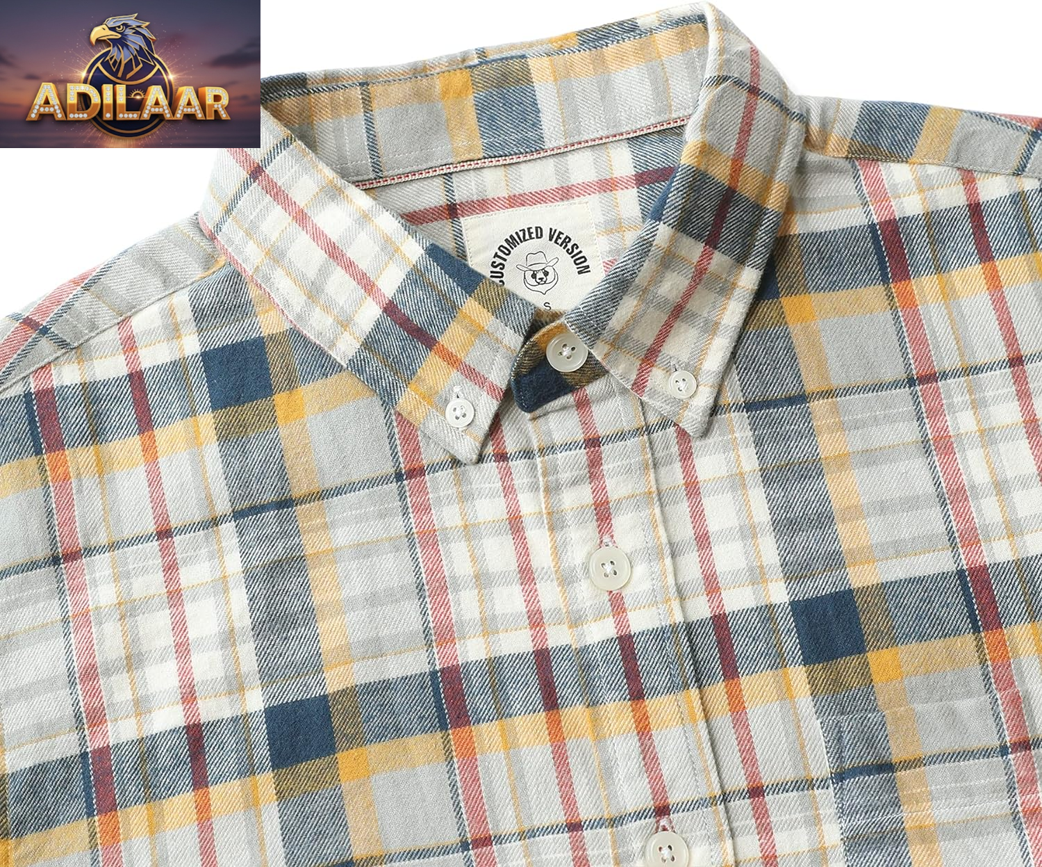 Dubinik® Men's Flannel Shirt - Casual Lightweight All Cotton Long Sleeve Button-Down Plaid Work Shirt