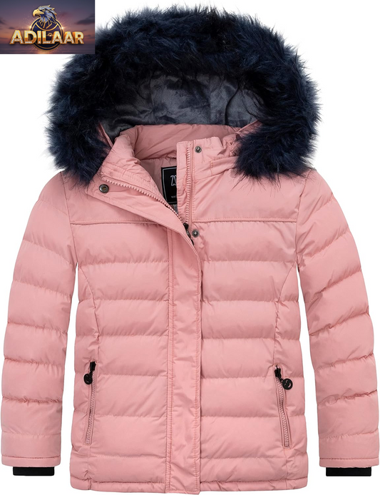 ZSHOW Girls' Hooded Winter Puffer Jacket with Soft Fleece Lining