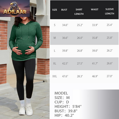 GINKANA Long Sleeve Maternity Hoodie - Casual Sweatshirt for Expecting Mothers